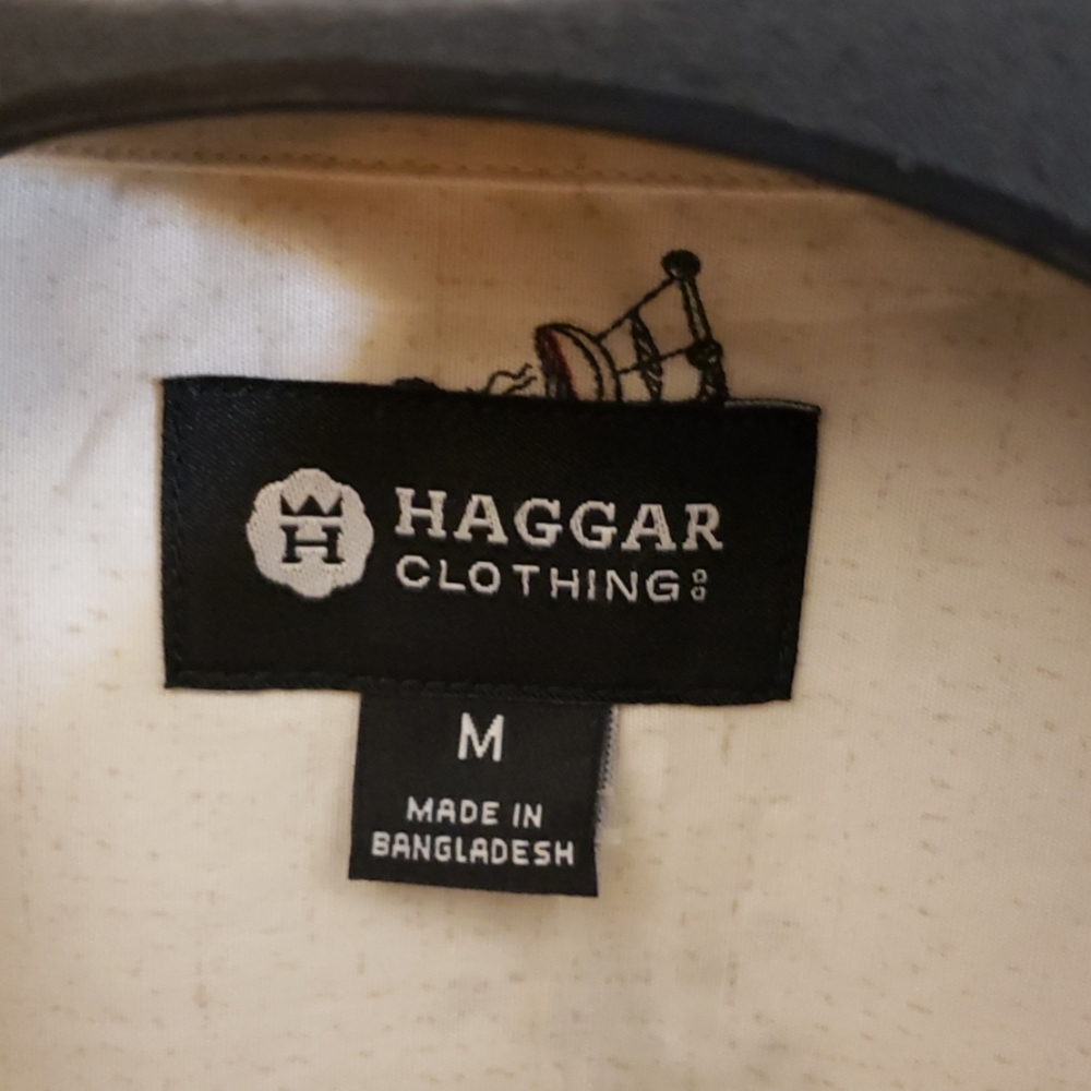 HAGGAR CLOTHING TAN SHIRT SIZE M - Picture 5 of 8